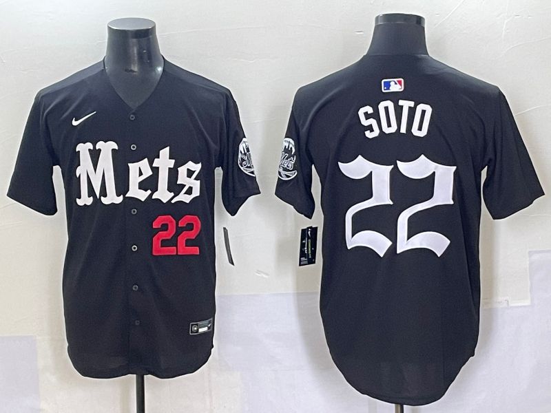 Men 2025 New York Mets #22 Soto Black Five generations Joint Name Nike MLB Jersey style 2->new york mets->MLB Jersey